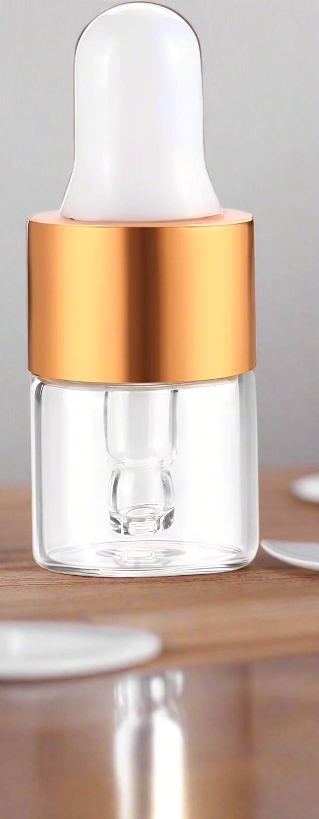 1 ml Clear Glass Vials w/ Gold Dropper (Pack of 5) at Your Oil Tools