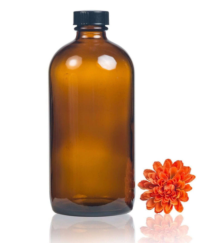 16 oz Amber Glass Bottle w/ Storage Cap at Your Oil Tools