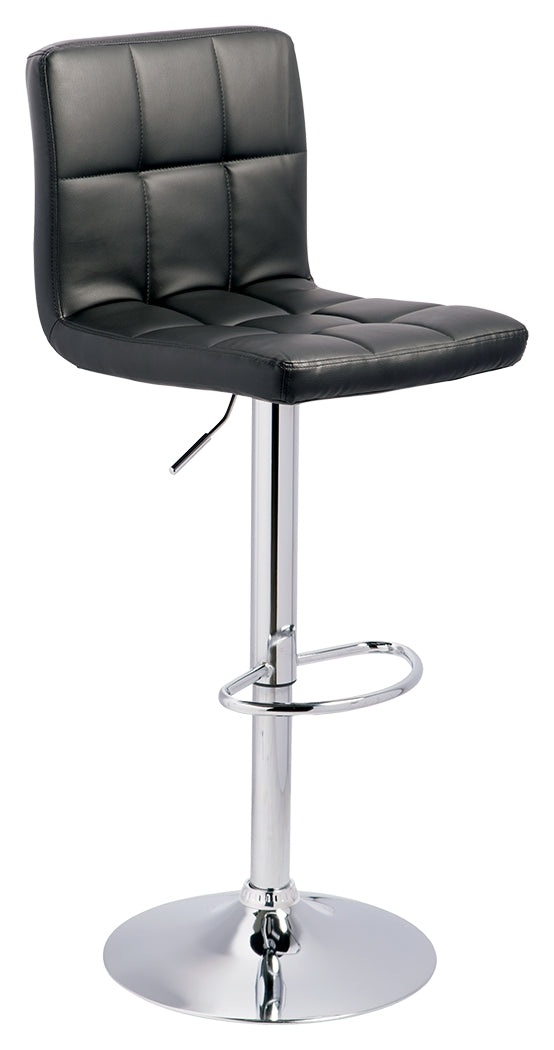 Bellatier D120-130 BlackChrome Finish Tall UPH Swivel Barstool2CN