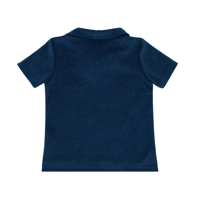 boys navy french terry polo