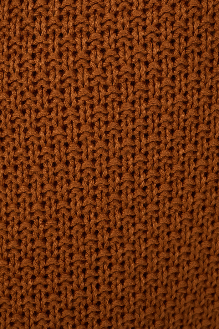 Brown Wavy-hem Knitted Tunic_6