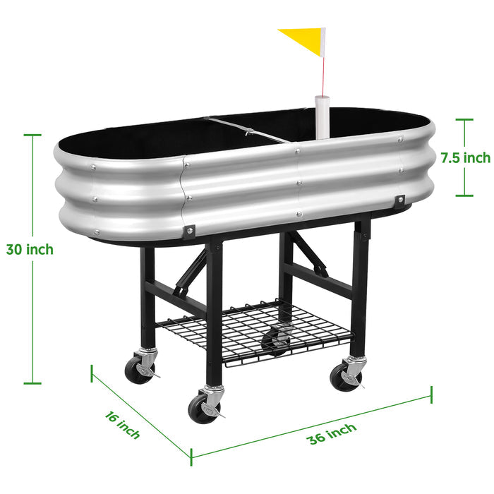 Elevated Raised Garden Bed with Legs and Lockable Wheels