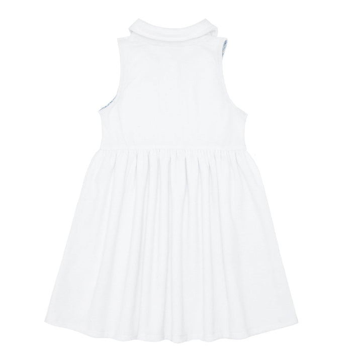 girls white french terry tennis dress