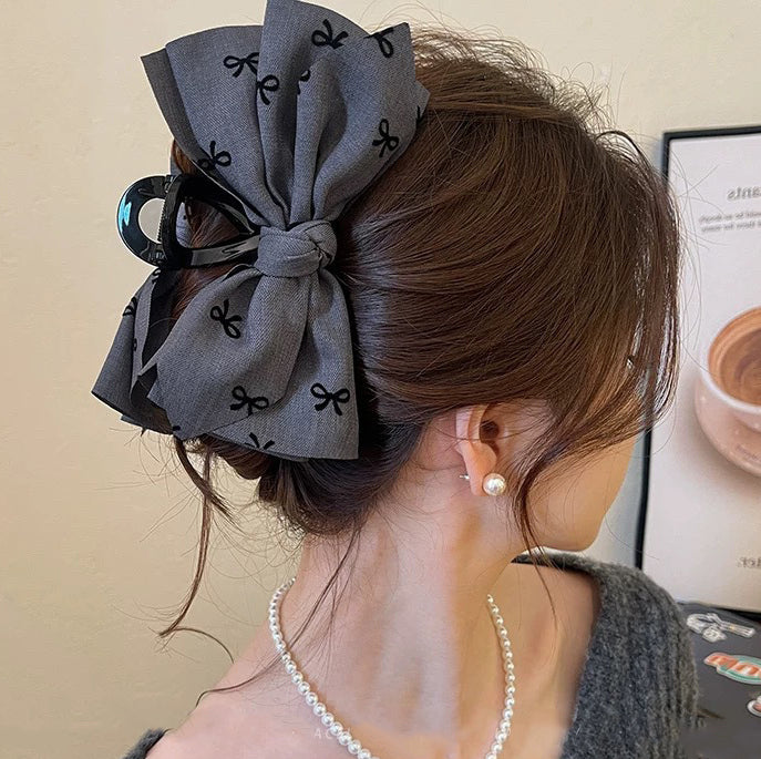 HA287 - Korean Mesh Bow Hair Clip