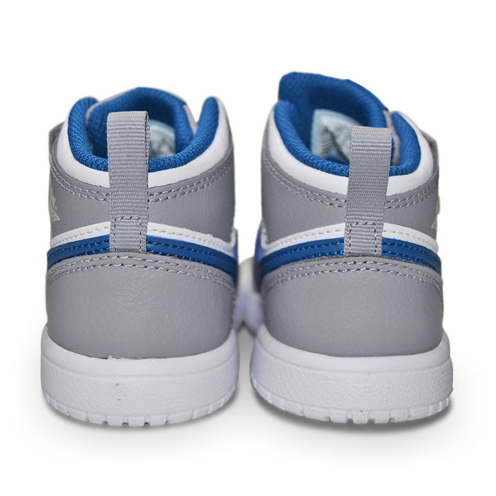 Infants Nike Jordan 1 Mid ALT (TD) - AR6352 014 - Cement Grey White True Blue