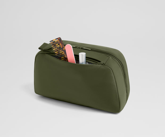 Large Toiletry Bag in Olive Green