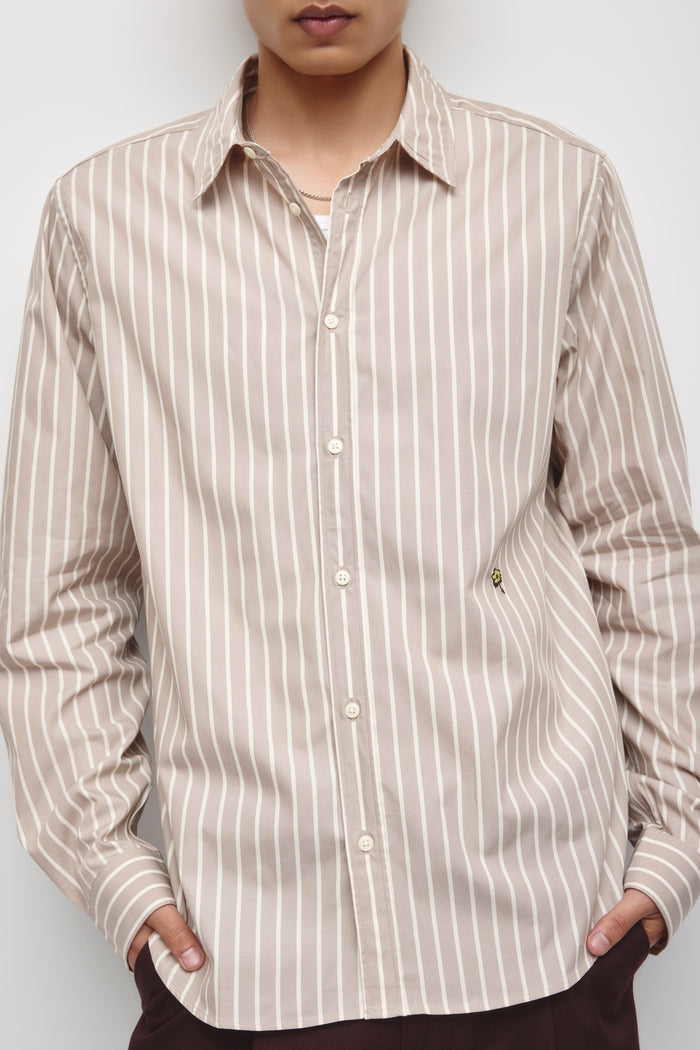 Men's Classic Stripe Shirt in Teak/Birch Stripe