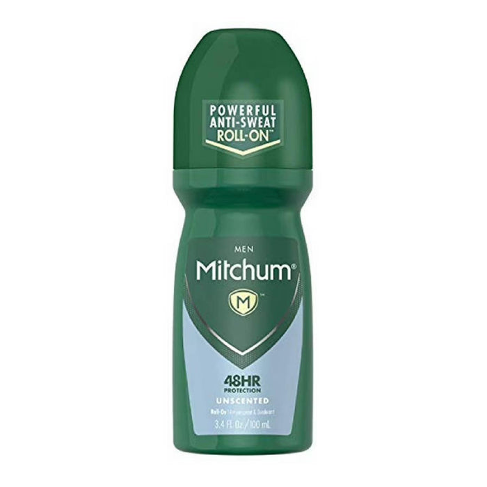 Mitchum Men Antiperspirant & Deodorant Roll-on, Unscented, 3.4 Oz - 24 Pack