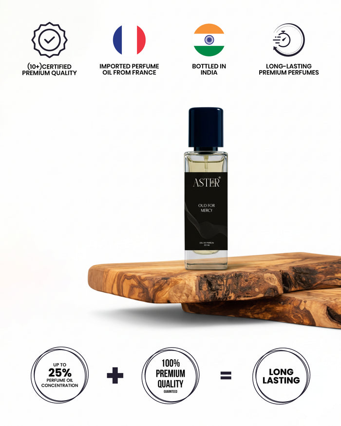 Oud For Mercy EDP 20ml bottle with gold accents