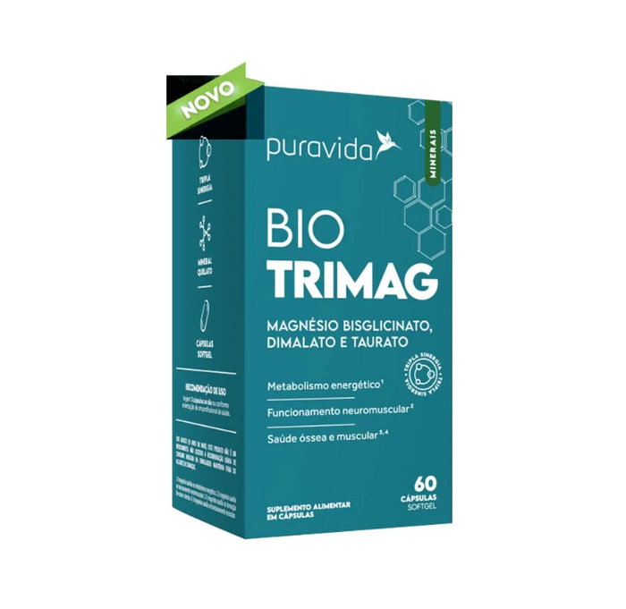PURAVIDA | Bio Tri Magnésio (60 Cápsulas)