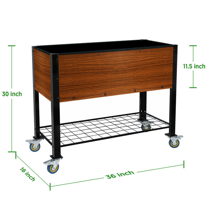 Raised Garden Bed with Legs and Wheels