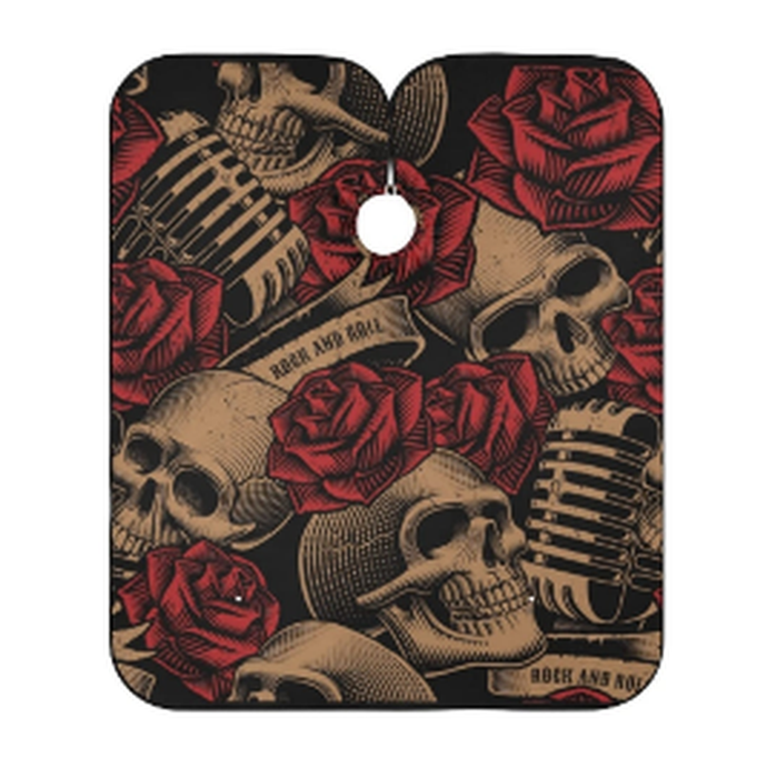 Roses and Skulls Printed Barber Cape