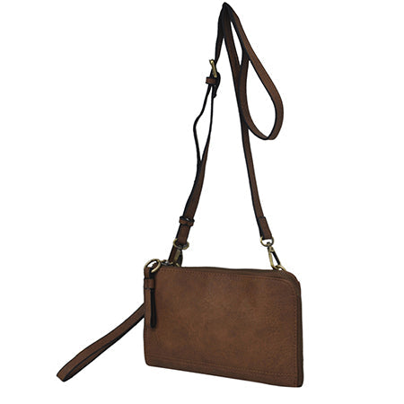 !SALE! Brown Faux Leather NGIL Crossbody/Wristlet