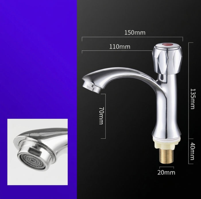 Single cold water wash hand basin tap faucet