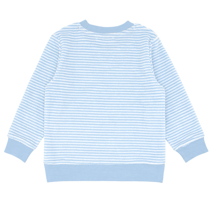 unisex powder blue stripe french terry sweatshirt
