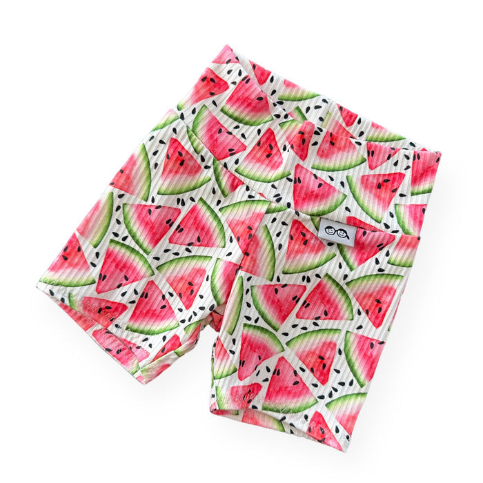 Watermelon Ribbed Biker Shorts