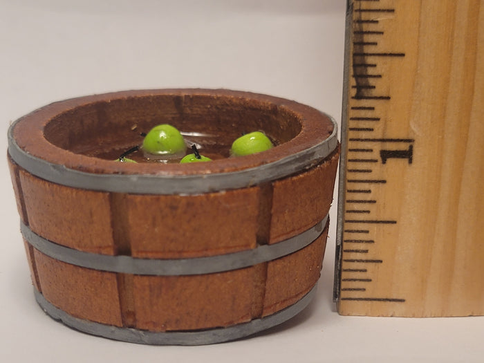 Wooden Barrels with Bobbing for Apples - Green