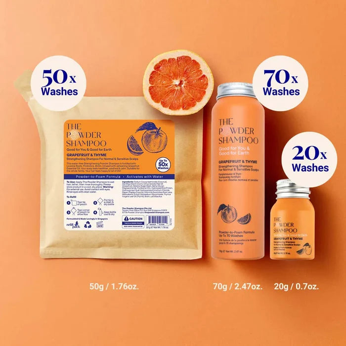 1 Year Supply (320x Washes) - Strengthening Shampoo For Normal & Sensitive Scalps Grapefruit & Probiotics