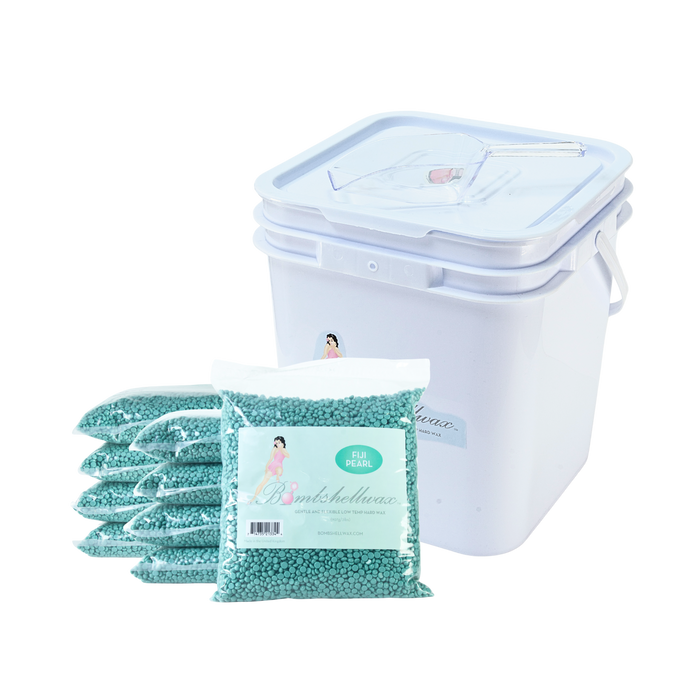 16 lbs. Teal Hard Wax + Storage Pail and Scoop
