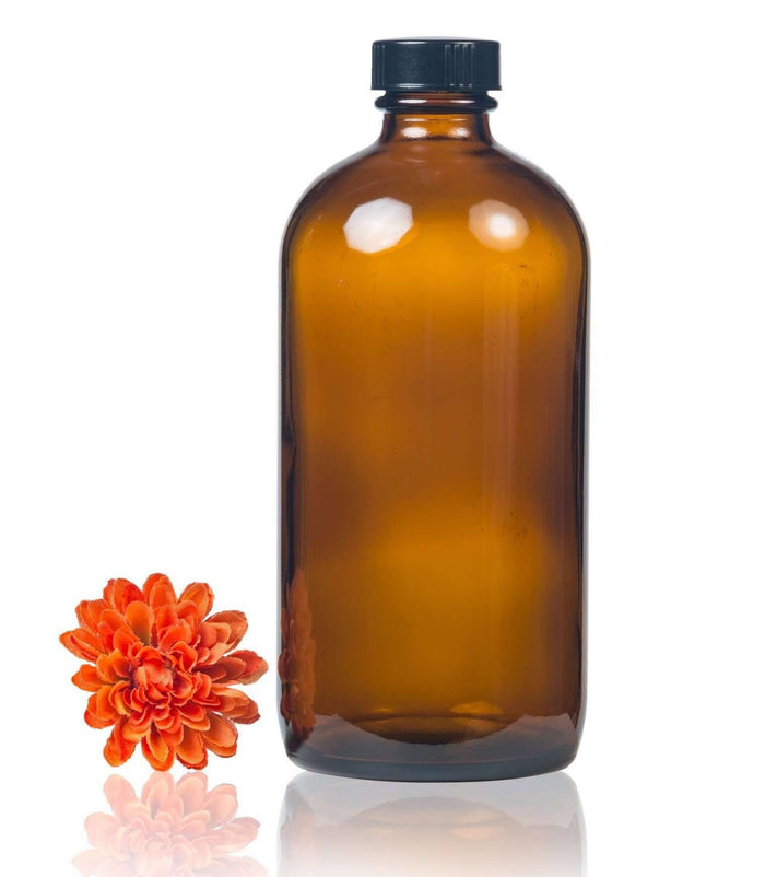 16 oz Amber Glass Bottle w/ Storage Cap at Your Oil Tools
