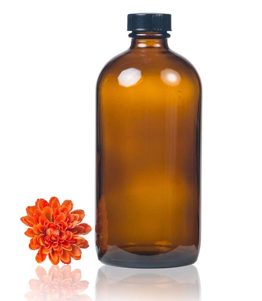 16 oz Amber Glass Bottle w/ Storage Cap at Your Oil Tools