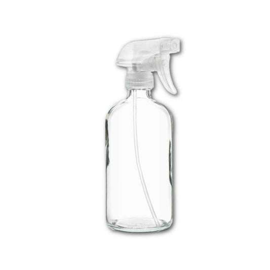 16 oz Clear Glass Bottle w/ Natural Trigger Sprayer at Your Oil Tools