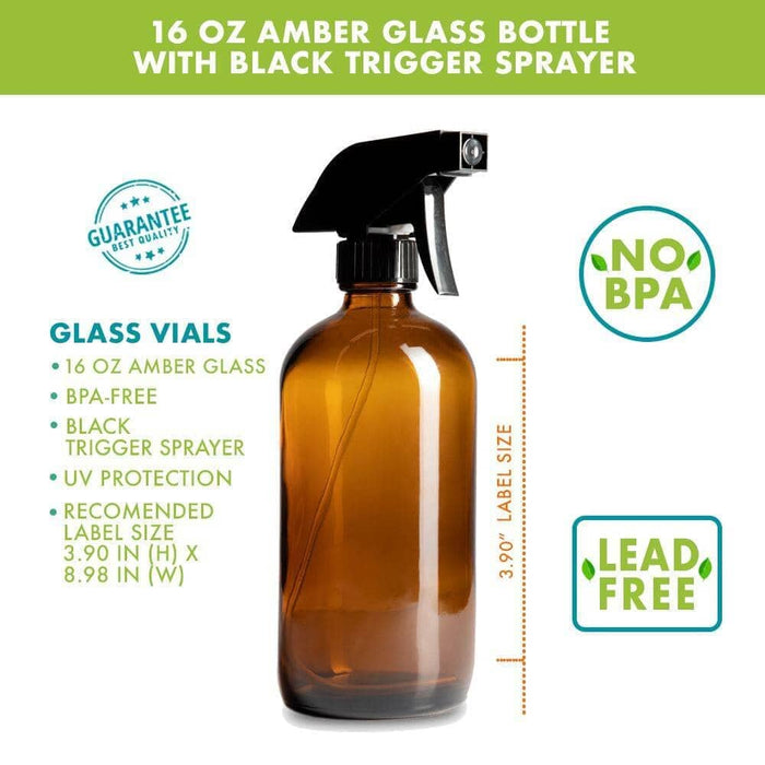 16 oz Clear Glass Bottle w/ Trigger Sprayer at Your Oil Tools