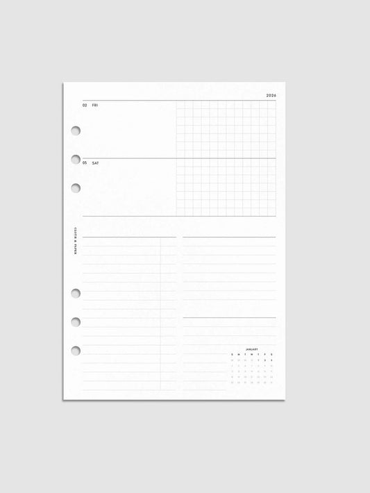 Digital mockup of insert in A5.