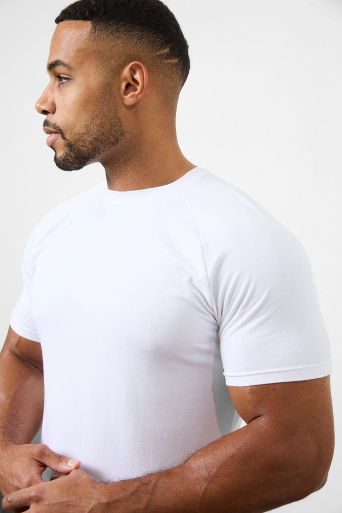 3 Pack Athletic Fit Crew Neck T-Shirt in Sage/ White/ Sand - TAILORED ATHLETE - USA