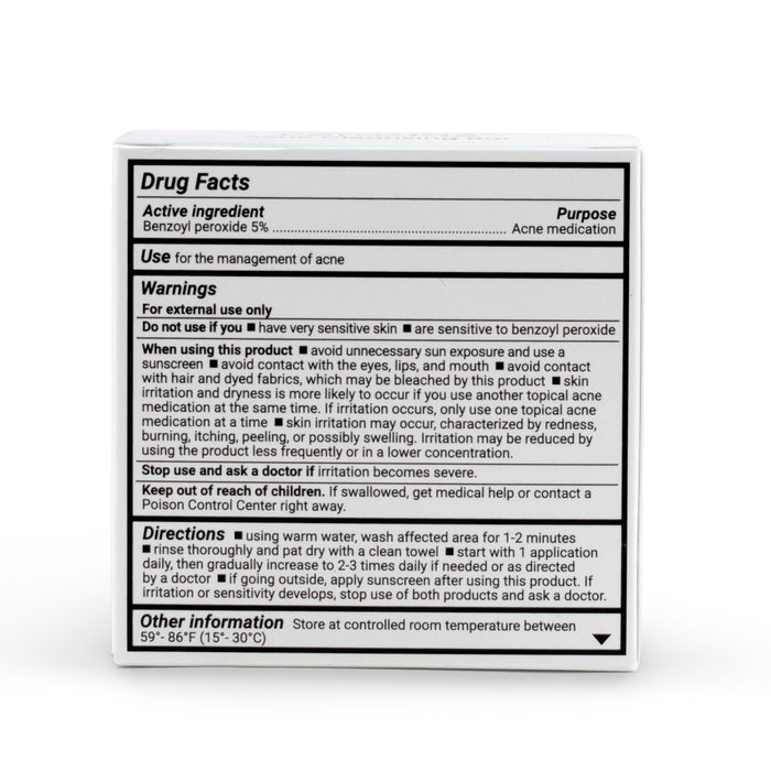 5% Benzoyl Peroxide Cleansing Bar (non-soap) - Unscented