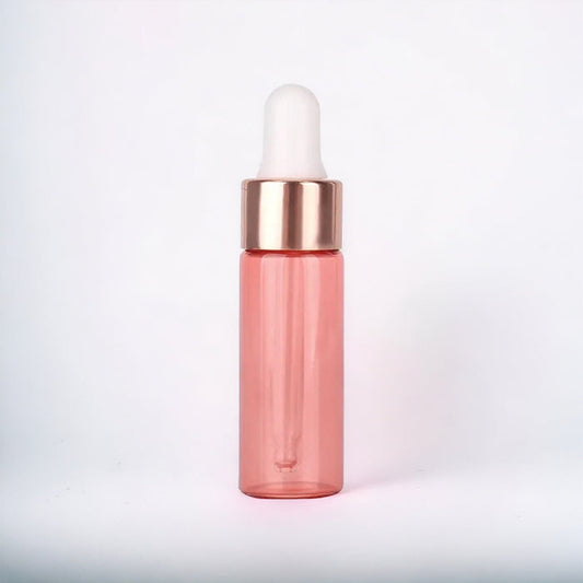 5 ml Pink Glass Vials w/ Rose Gold Dropper (Pack of 5) at Your Oil Tools