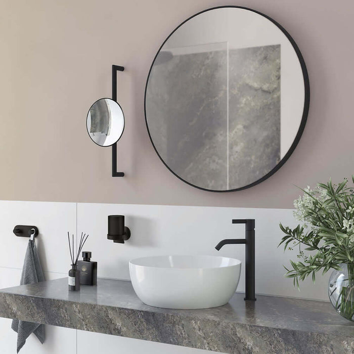 7x Wall-Mounted Adjustable Height Makeup/Saving Mirror -Outline Collection by SMEDBO