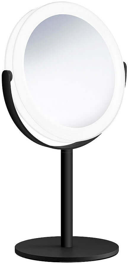 7x/1x Cordless Free-Standing Makeup/Shaving Mirror, Black or Chrome - Outline Collection by SMEDBO