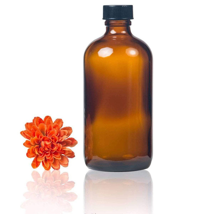 8 oz Amber Glass Bottle w/ Black Storage Cap at Your Oil Tools