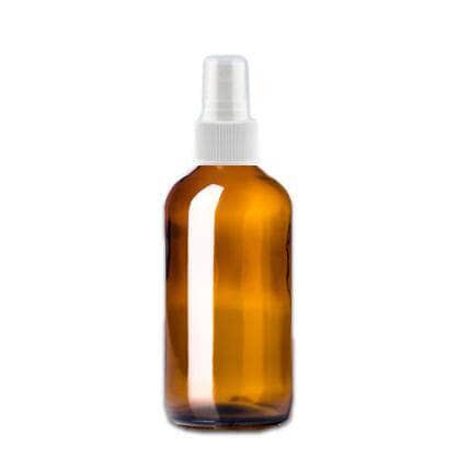 8 oz Amber Glass Bottle w/ White Fine Mist Top at Your Oil Tools