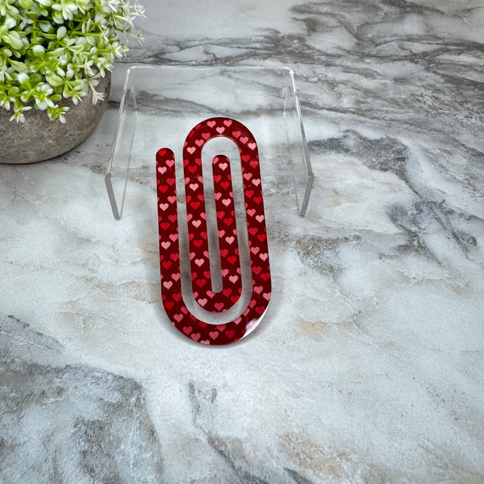 Jumbo Paperclip - Red Hearts