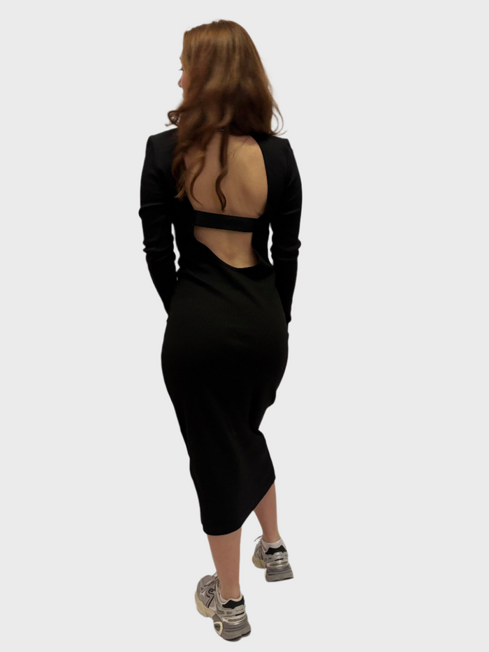 REPLAY ŽEBROVANÉ MIDI ŠATY SLIM-FIT STŘIHU