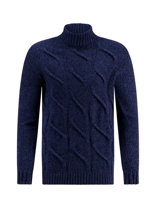 A FISH NAMED FRED TRUI Turtleneck cable NAVY