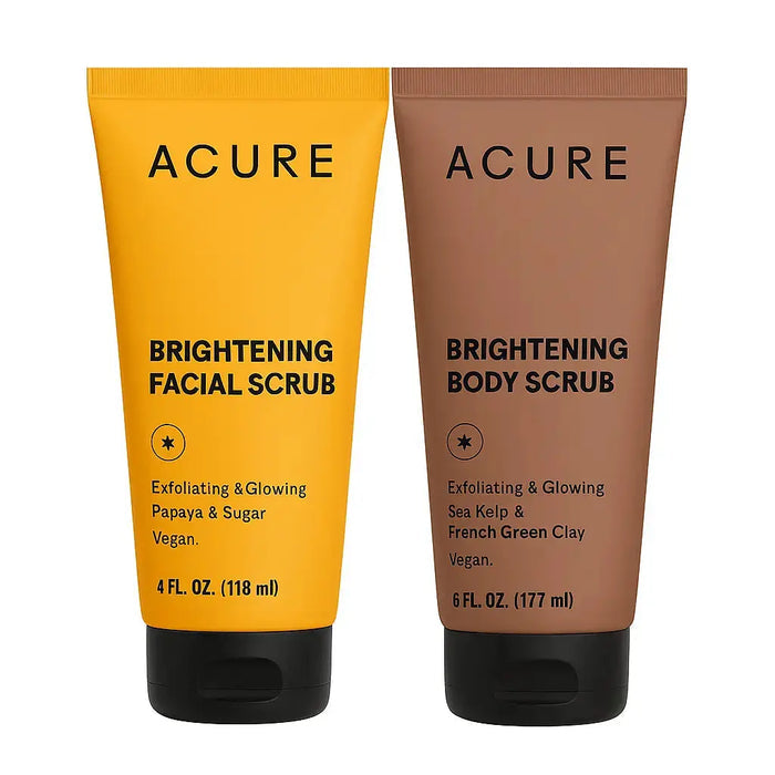 ACURE Brightening Skincare Duo Bundle Facial Scrub & Body Scrub - DOKAN