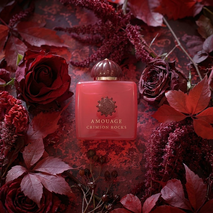 Amouage Crimson Rocks Eau de Parfum luxury spicy floral fragrance with cinnamon and rose