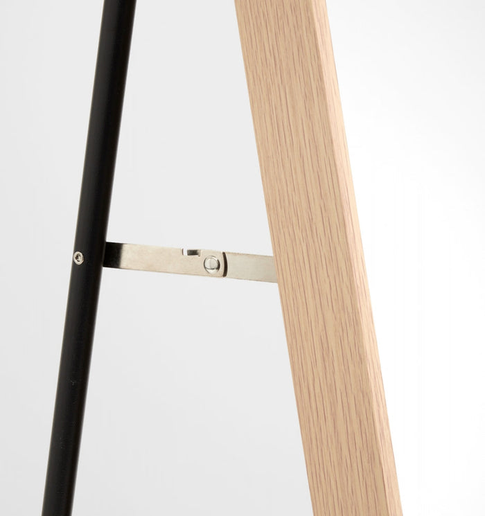 Oak Wood Arch Mirror | With Stand