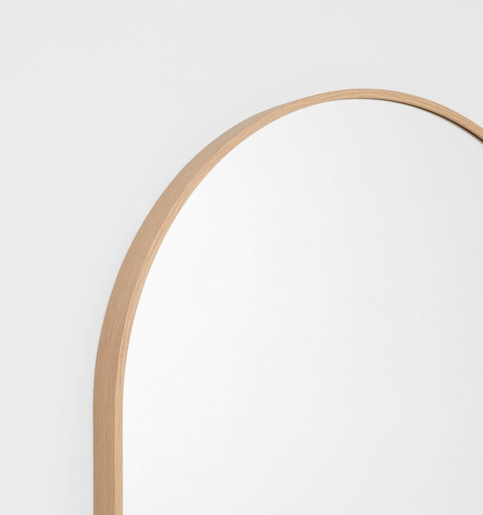 Oak Wood Arch Mirror | Without Stand