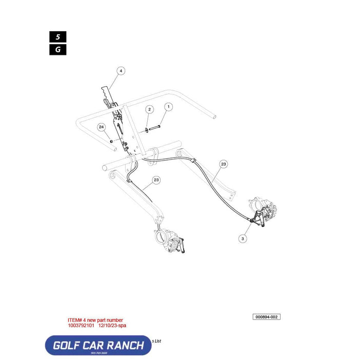 ASM BRAKE PARK OVERCENTER - 103792101 CLUB CAR CA/XRT REPAIR PART