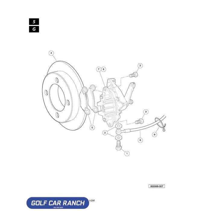 ASSEMBLY BRAKE LINE REAR 103460401 - CLUB CAR CLUB CAR CA/XRT REPAIR PART