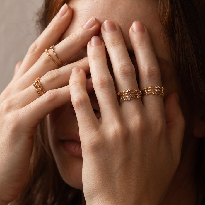 Aura Birthstone Confetti Ring