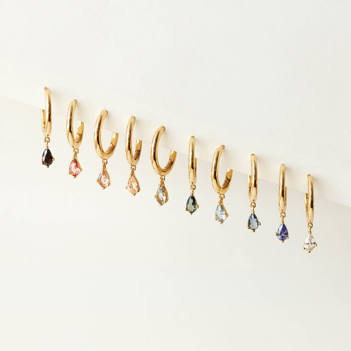 Aura Birthstone Drop Hoops
