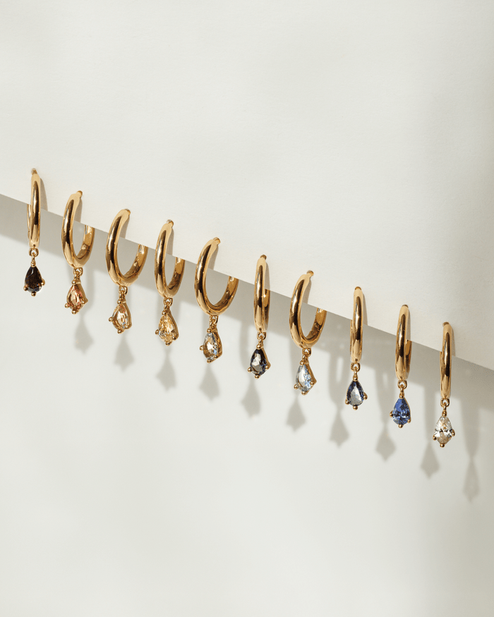 Aura Birthstone Drop Hoops