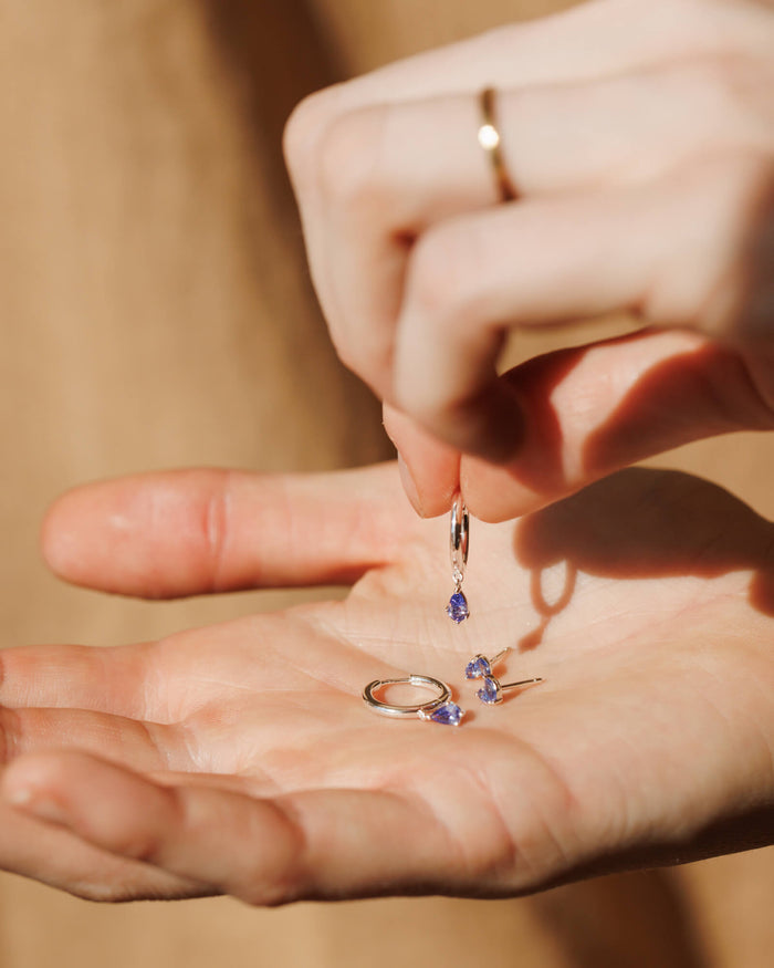 Aura Birthstone Drop Hoops