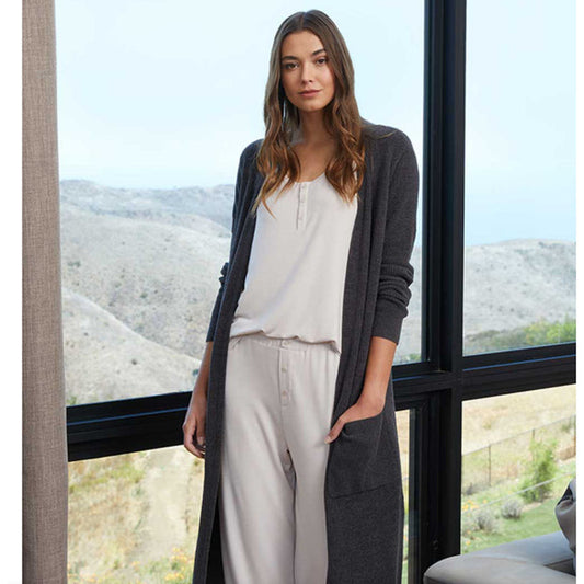 Barefoot Dreams CozyChic Ultra Lite Long Cardi - Carbon