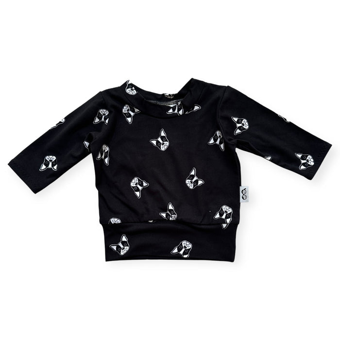 Black French Bulldog Top | Short, Long, or Sleeveless Puppy Shirt
